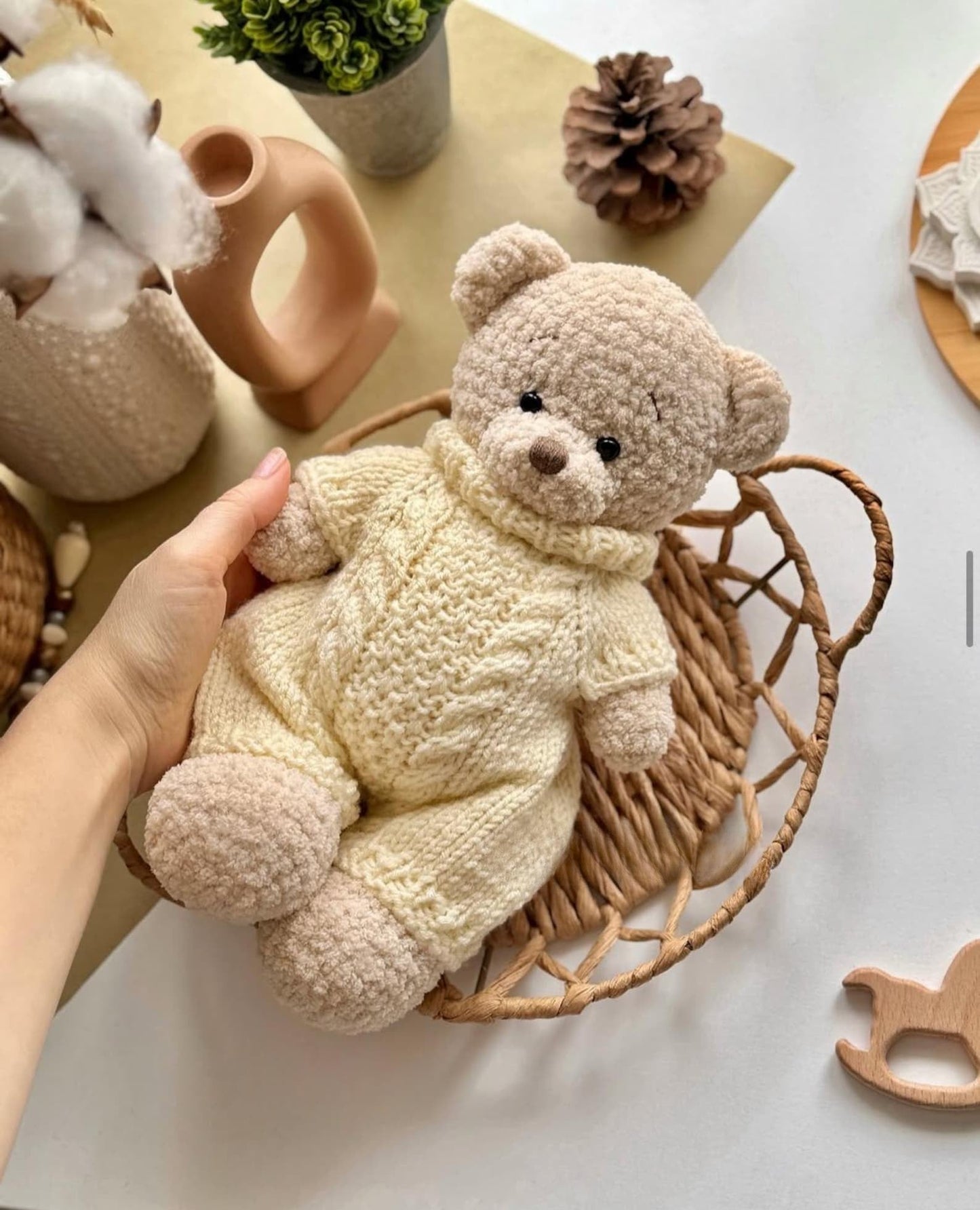 Bear & Bunny Bundle With Knitted Clothes Set