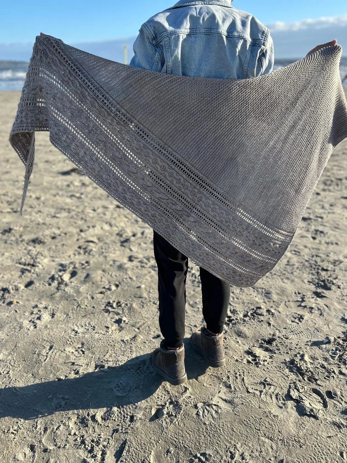 Asymmetrical Cable Shawl Knitting Pattern