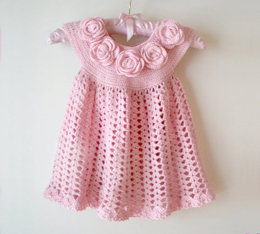 Rose Baby Dress Crochet Pattern