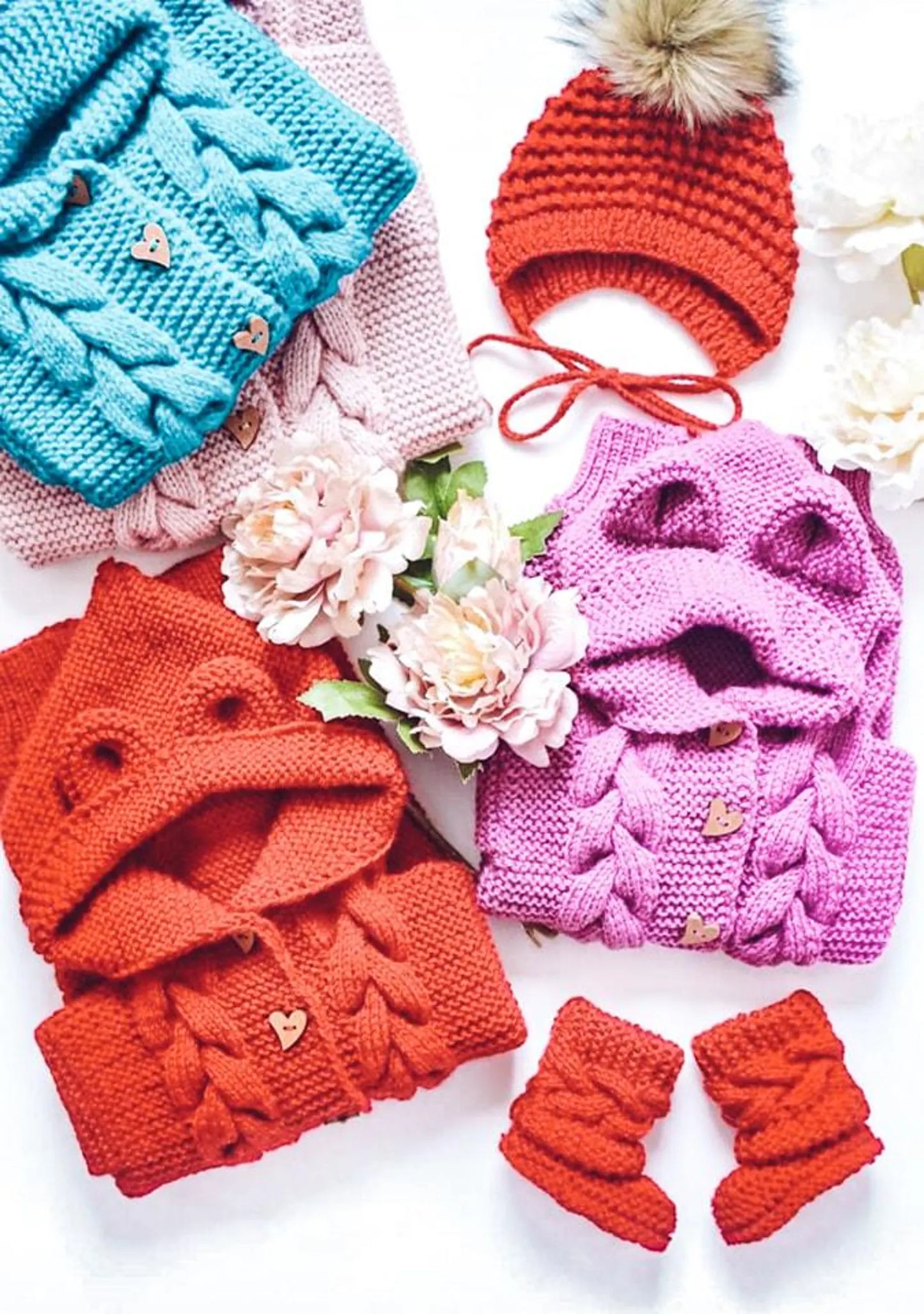 Cozy Baby Cable Set Knitting Pattern