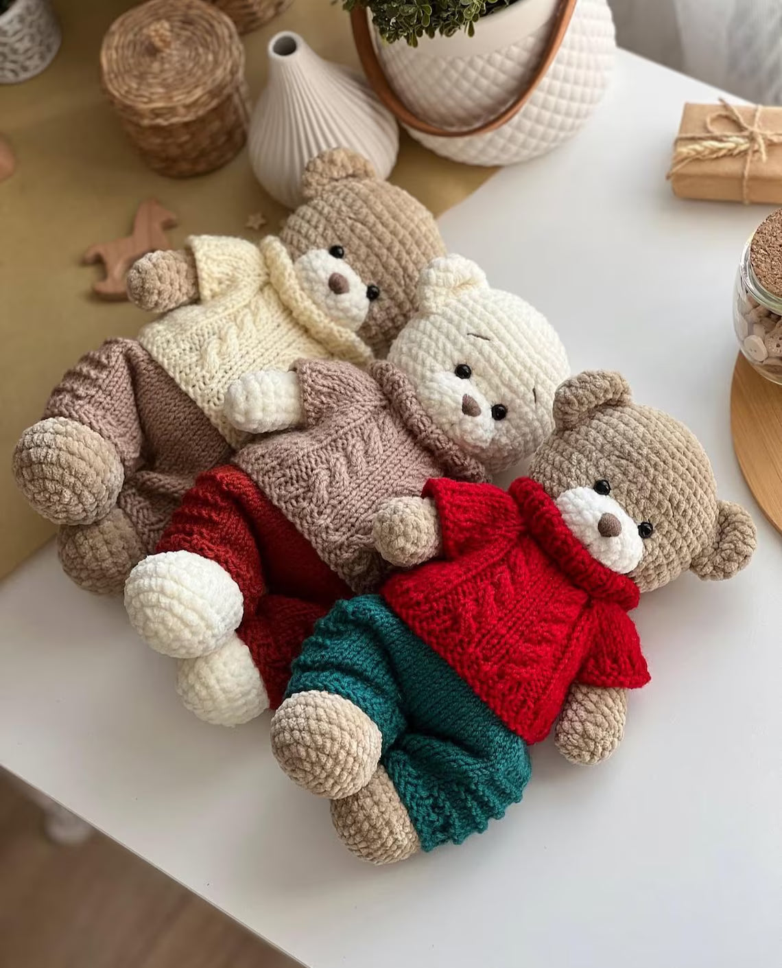 Candy Bear Knitted Clothes Set Pattern