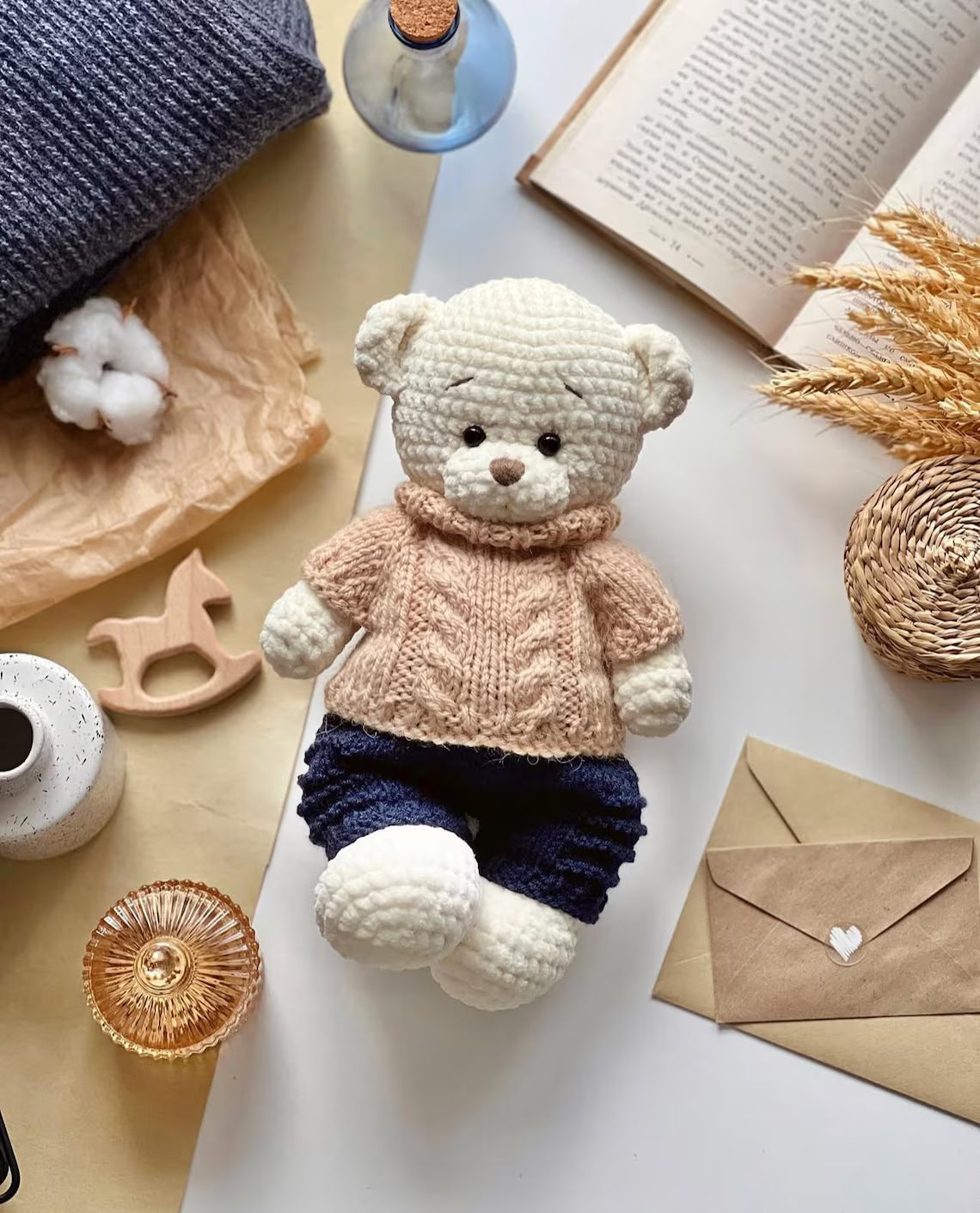 Candy Bear Knitted Clothes Set Pattern