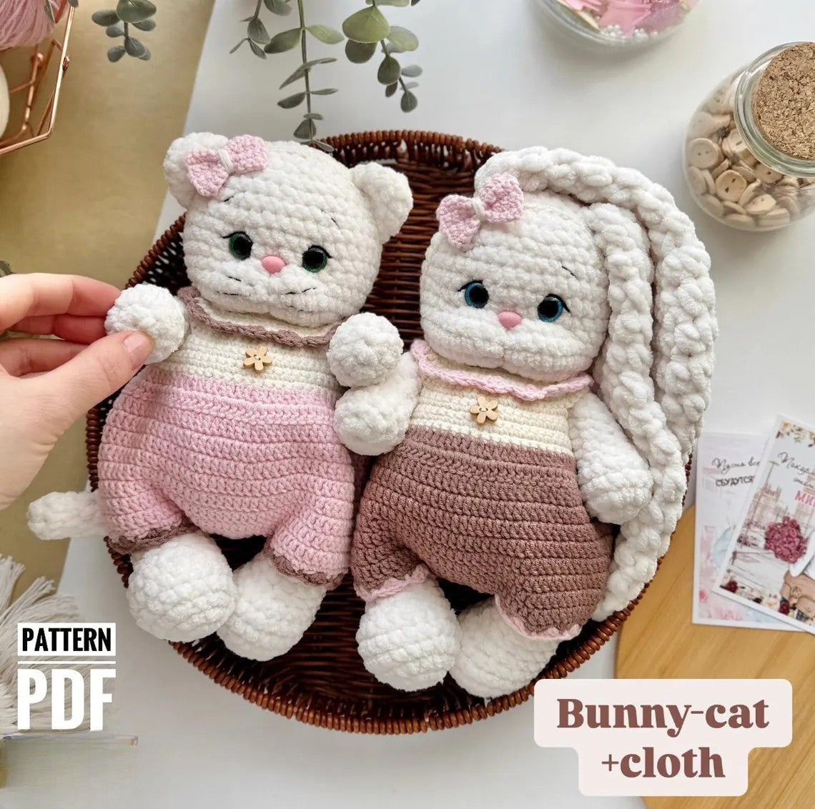 Plush Bunny & Cat Crochet Pattern