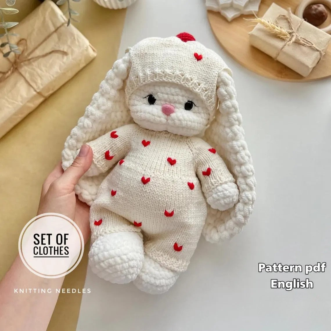 Candy Bunny Doll Clothes Knitting Pattern