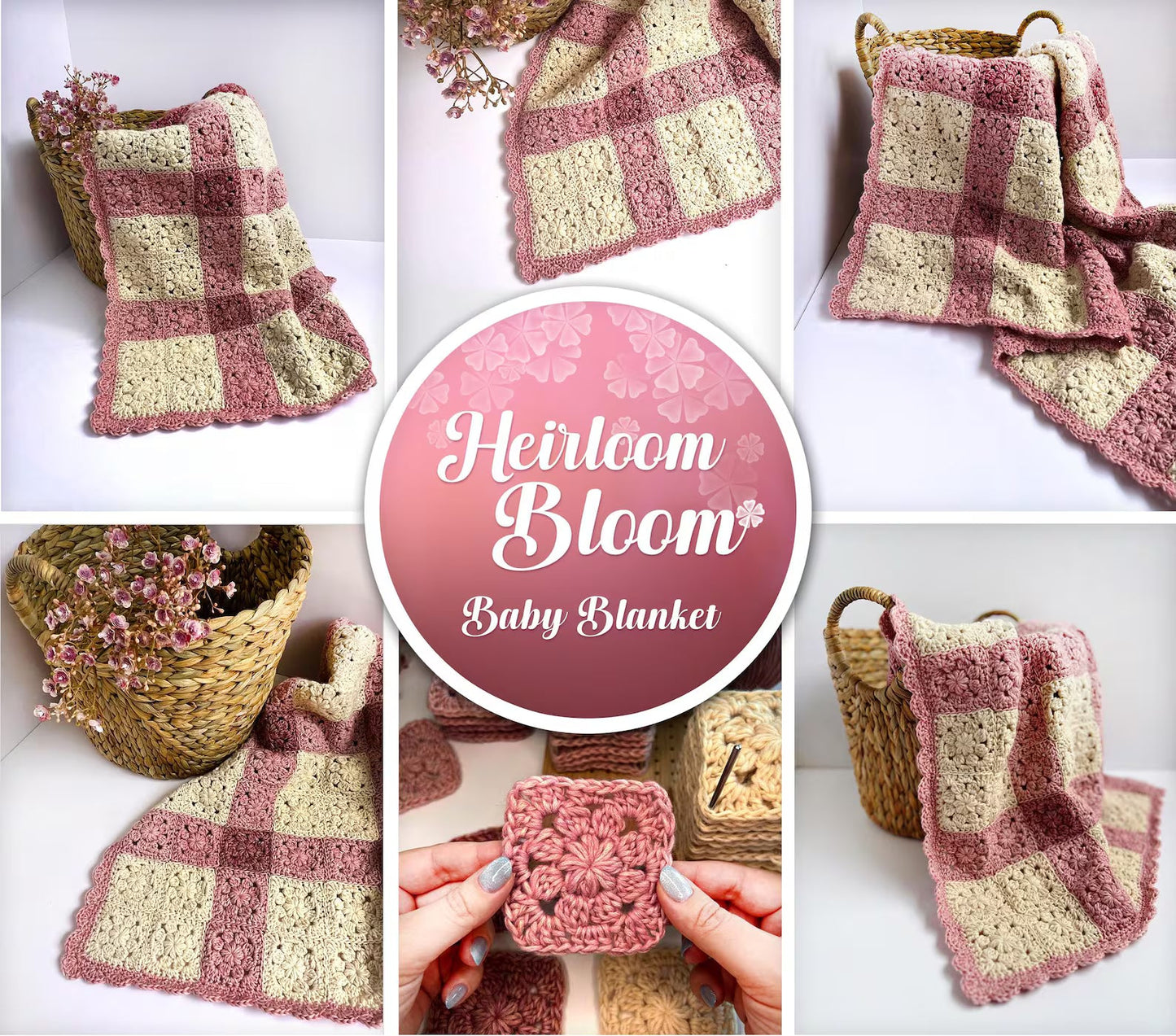 Heirloom Bloom Baby Blanket Crochet Pattern