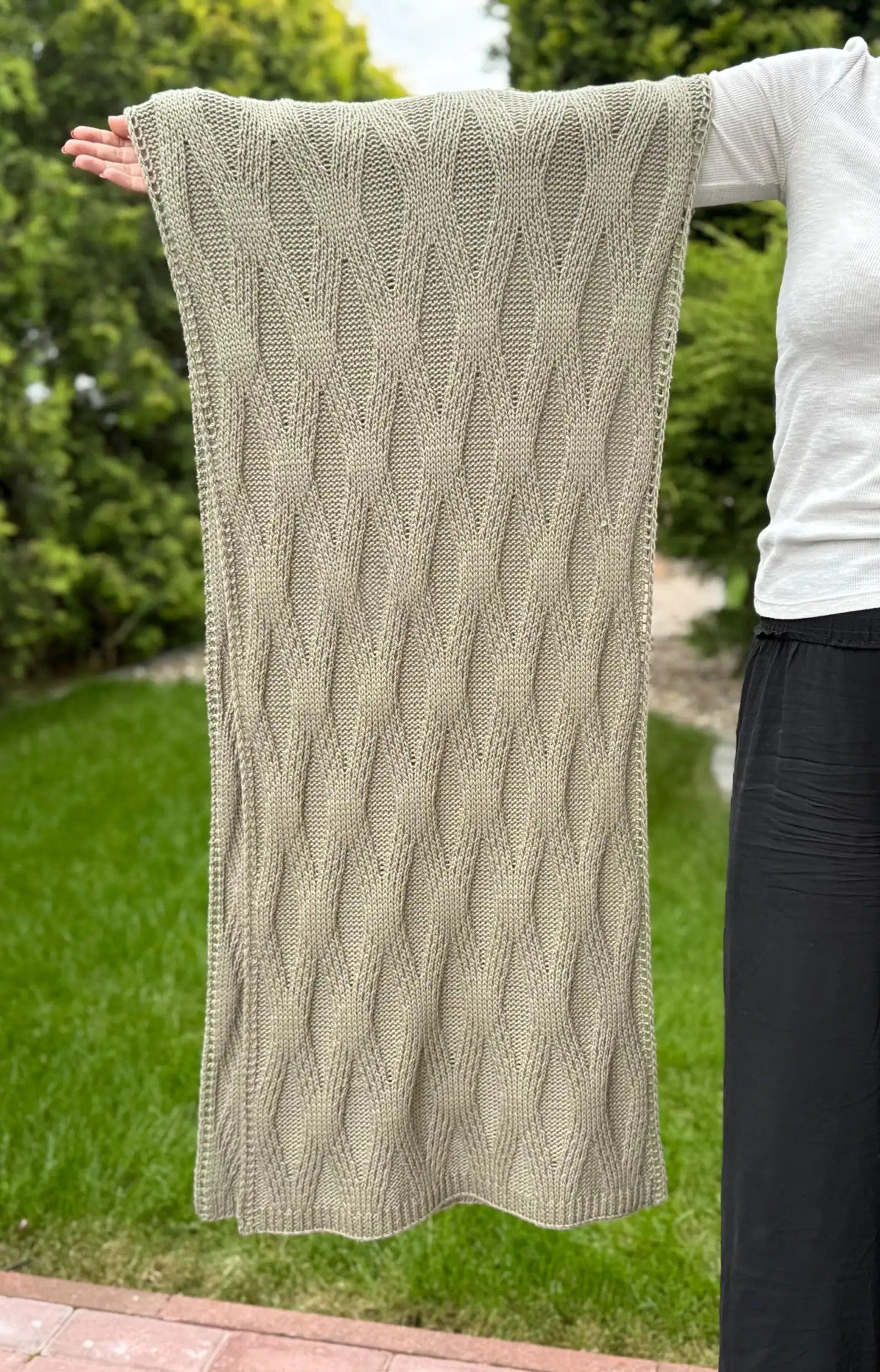 Textured Rectangular Shawl Knitting Pattern