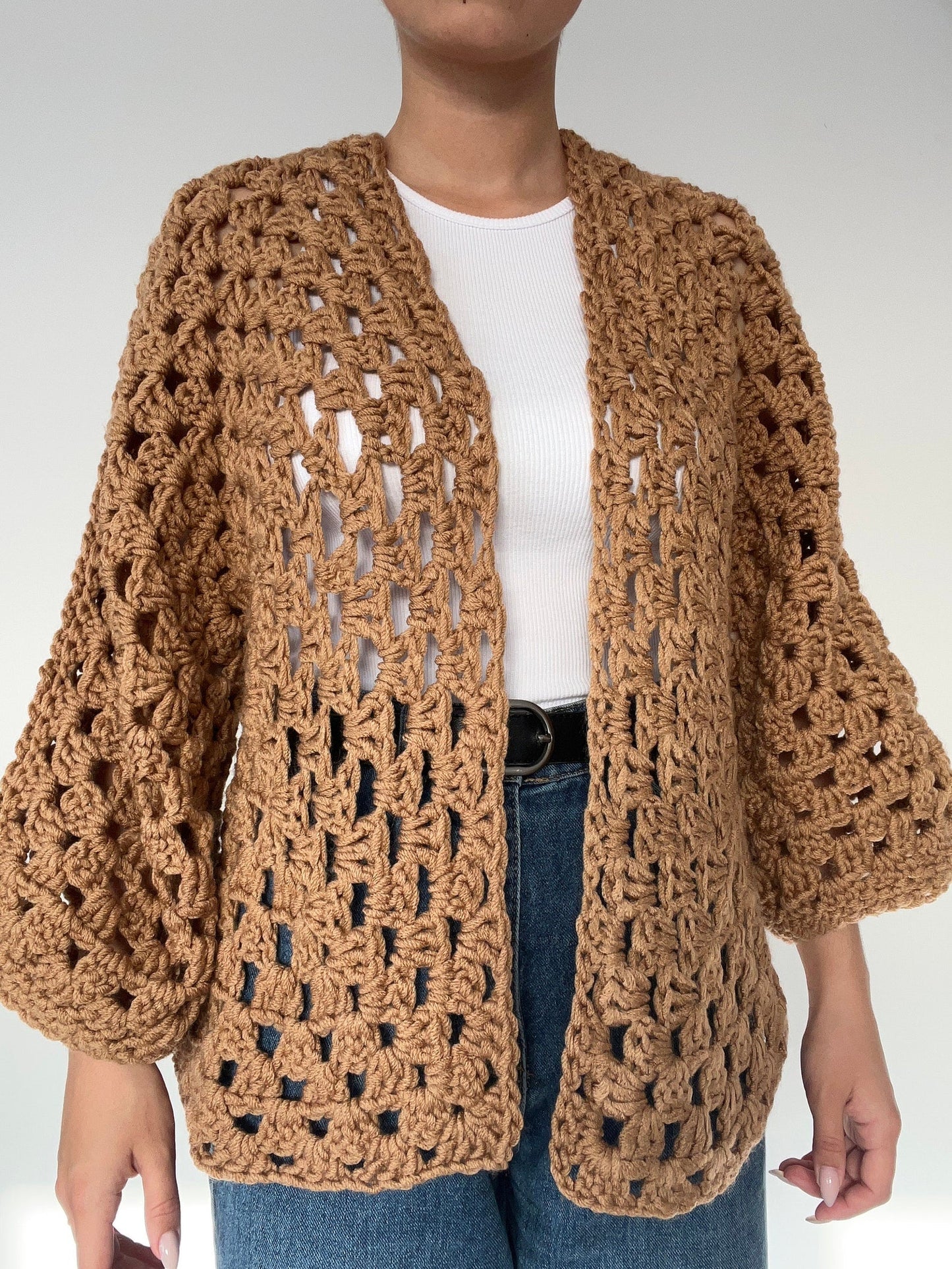 Classic Granny Hexagon Cardigan Crochet Pattern