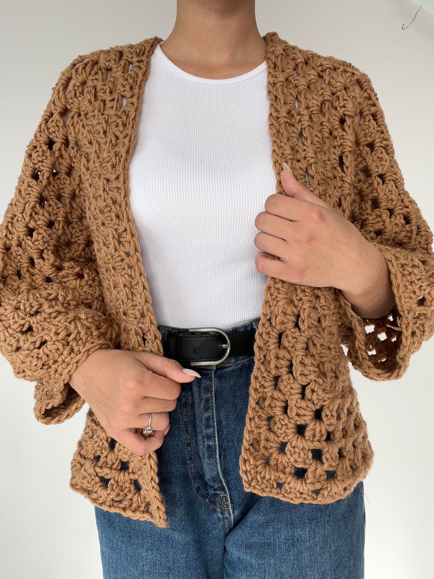 Classic Granny Hexagon Cardigan Crochet Pattern
