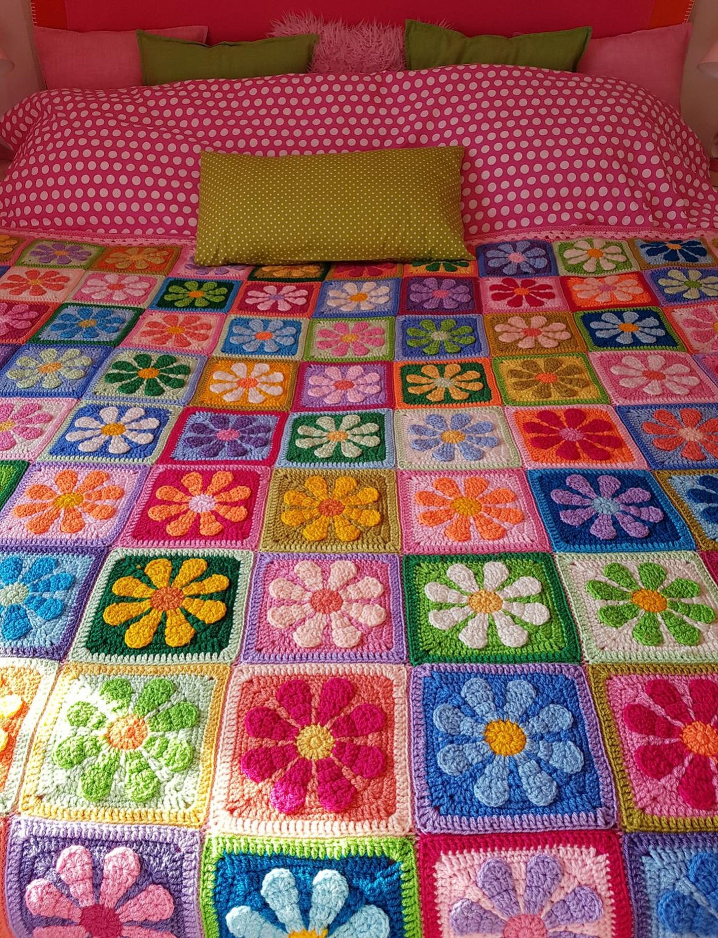 3D Crochet flower Granny Square Pattern