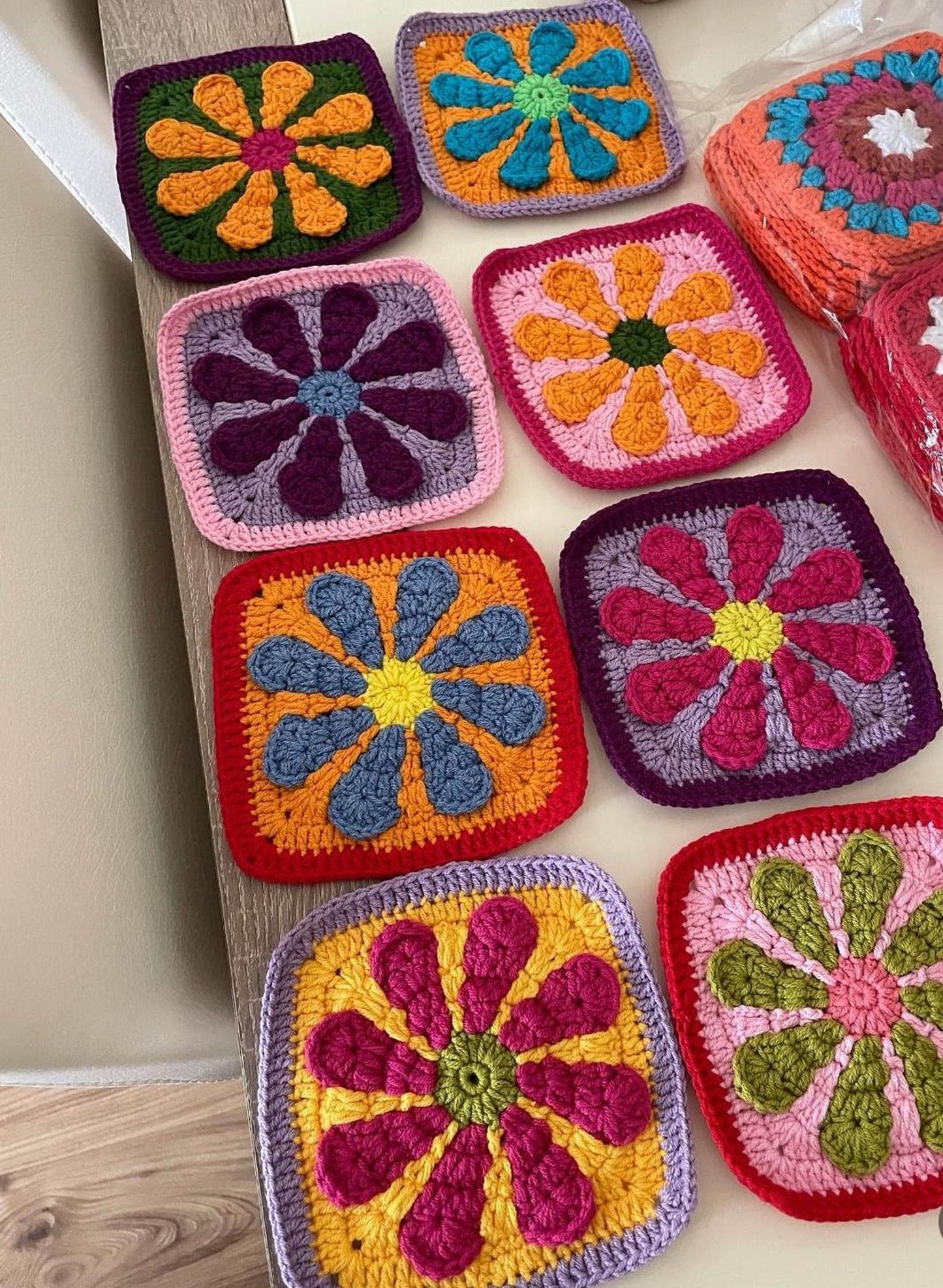 3D Crochet flower Granny Square Pattern