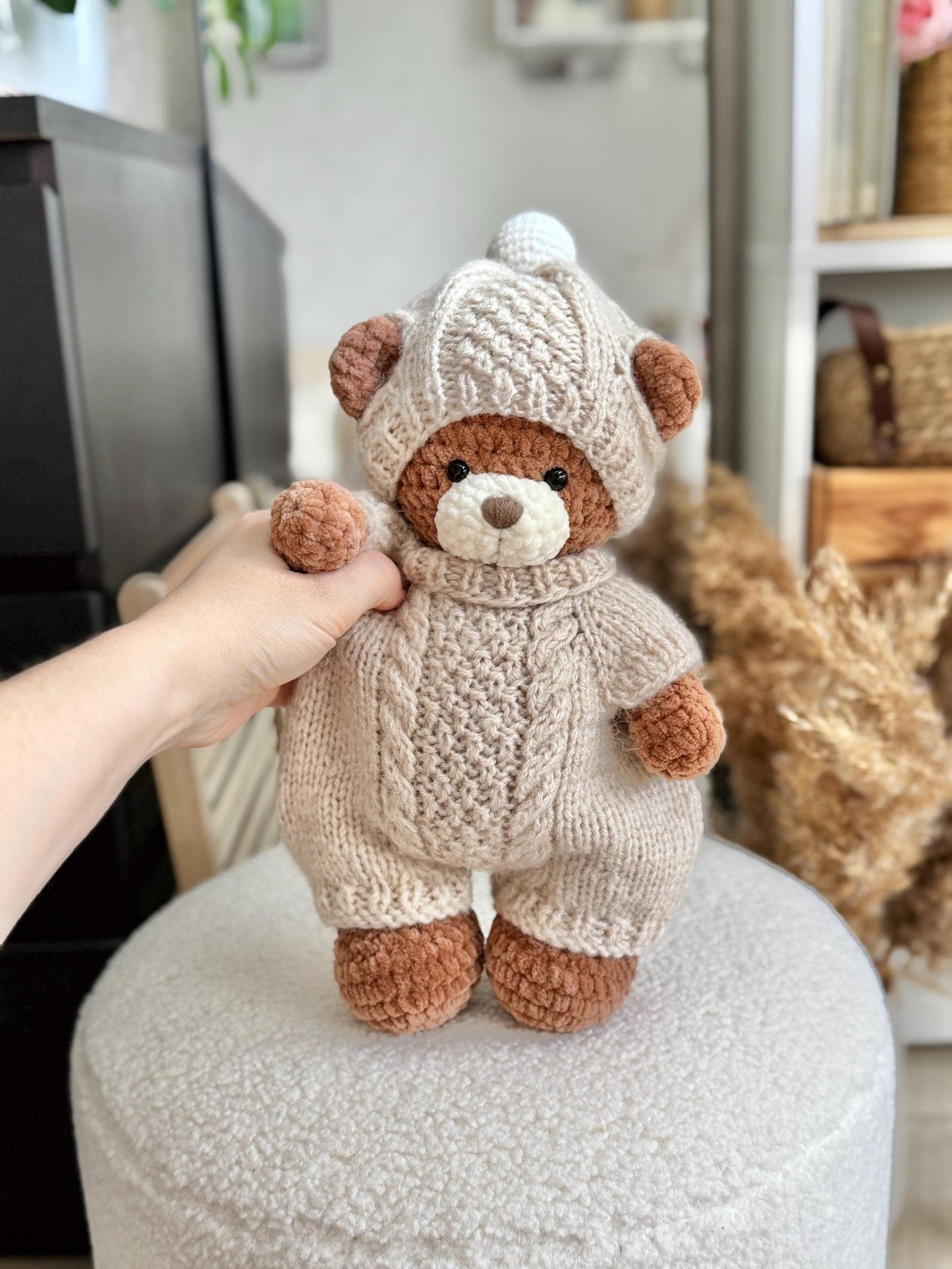 Bear & Bunny Bundle With Knitted Clothes Set