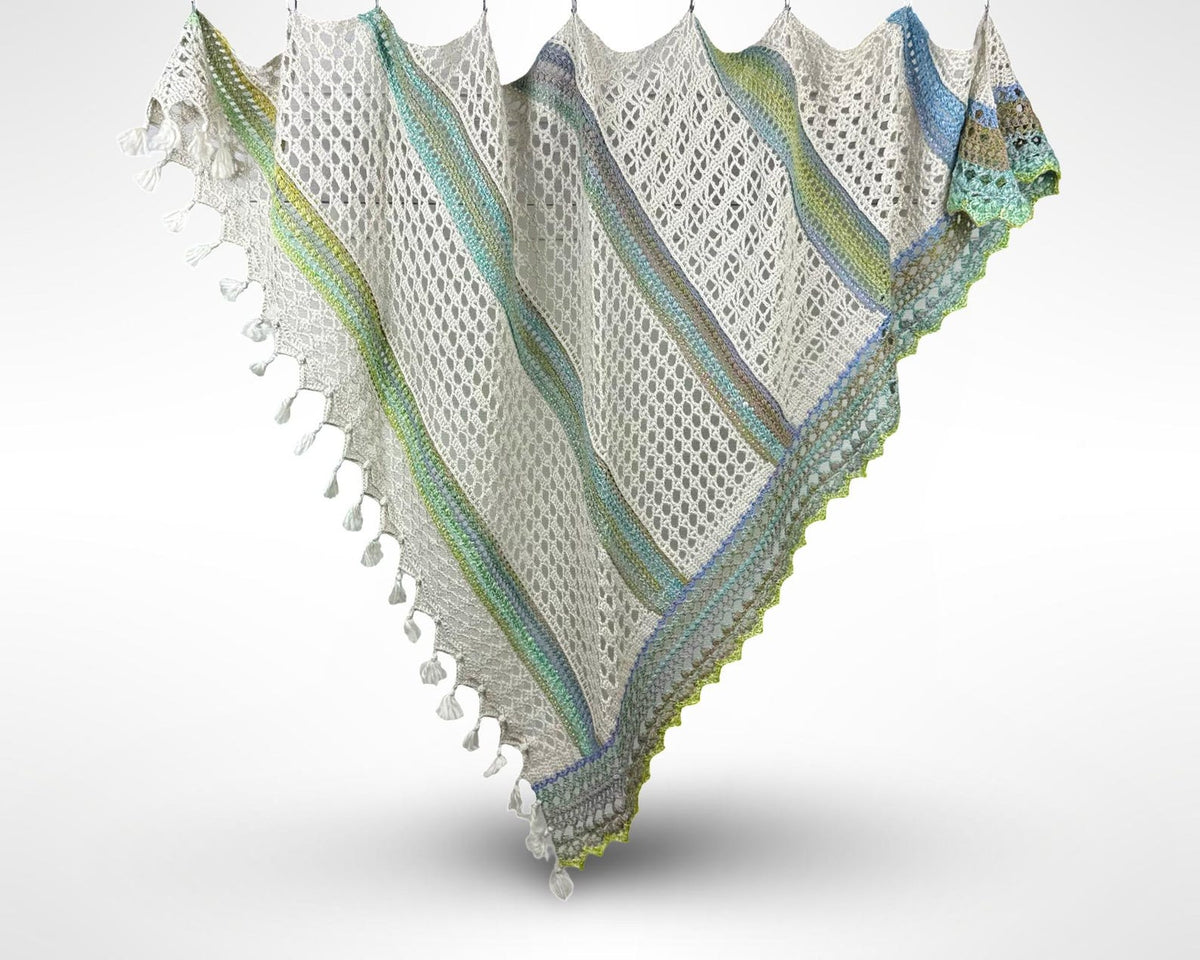 Textured Lace Triangle Shawl Crochet Pattern