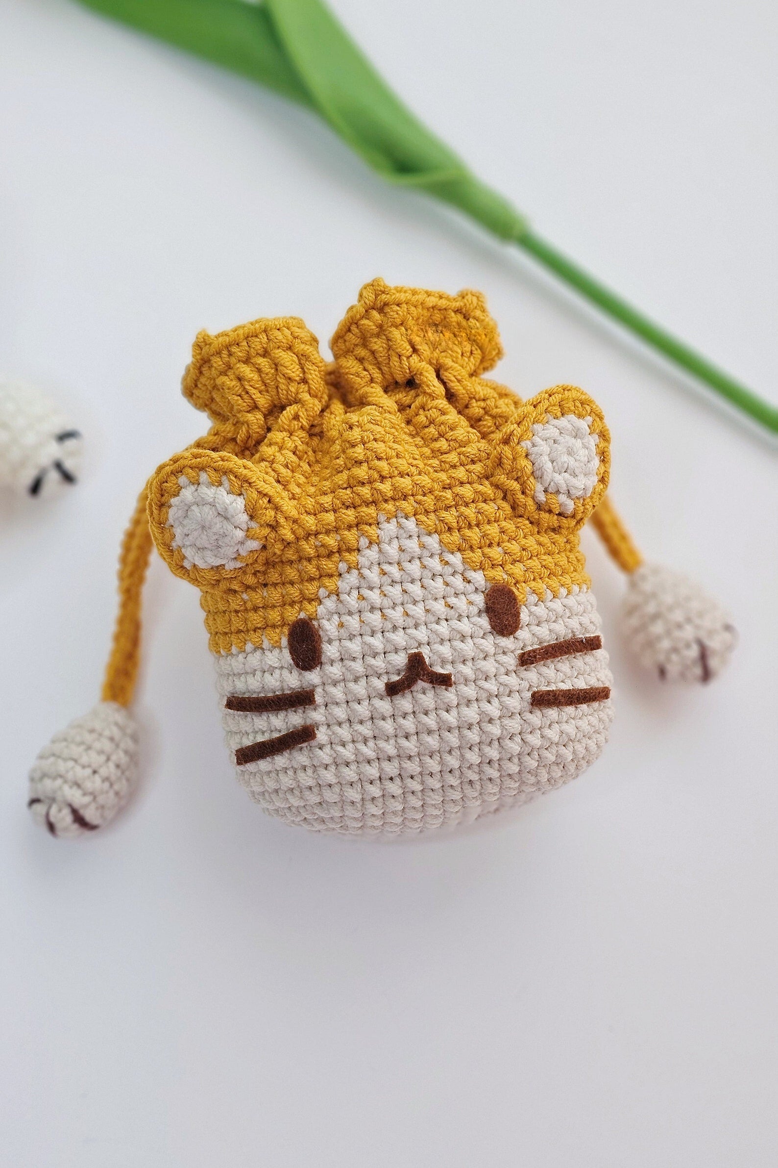 Bunny & Cat Drawstring Pouch Bags Crochet Pattern