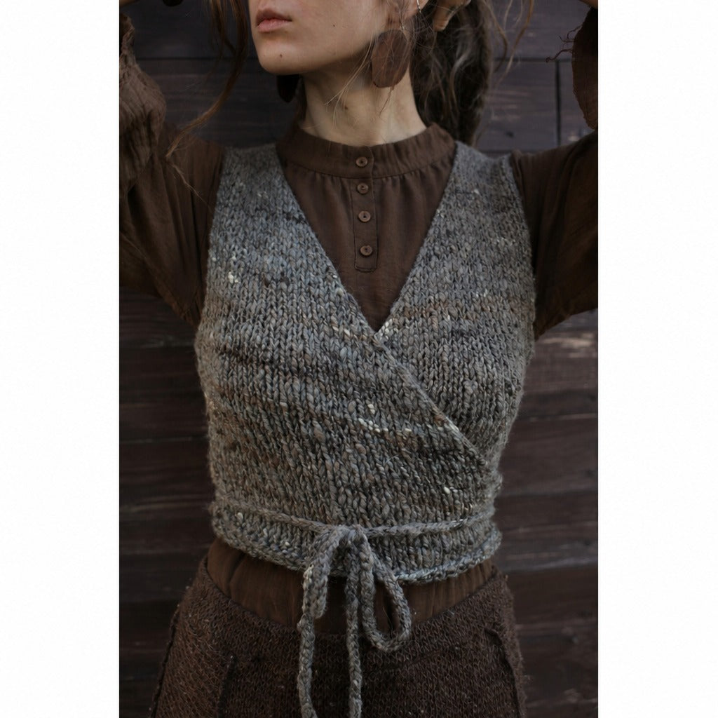 Wool Wrap Vest Knitting Pattern