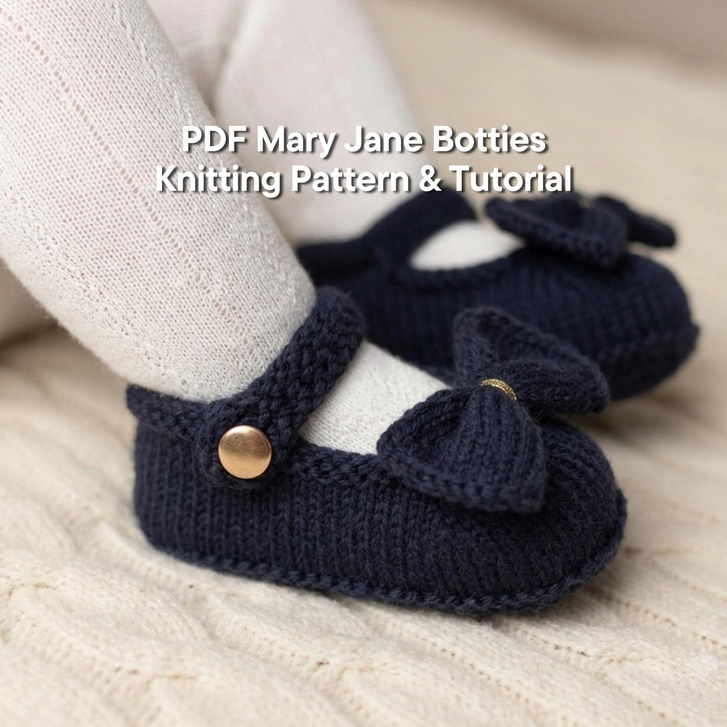 Mary Jane Baby Booties Knitting Pattern