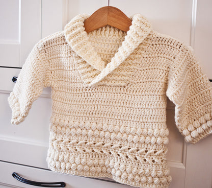 Shawl Collar Sweater Crochet Pattern
