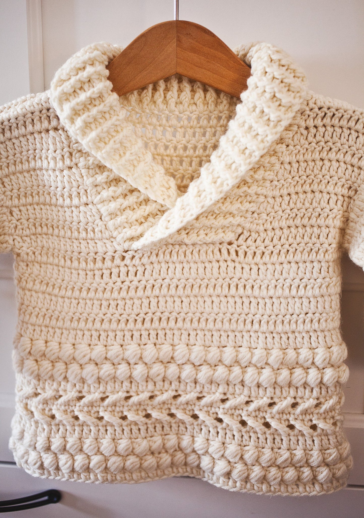 Shawl Collar Sweater Crochet Pattern