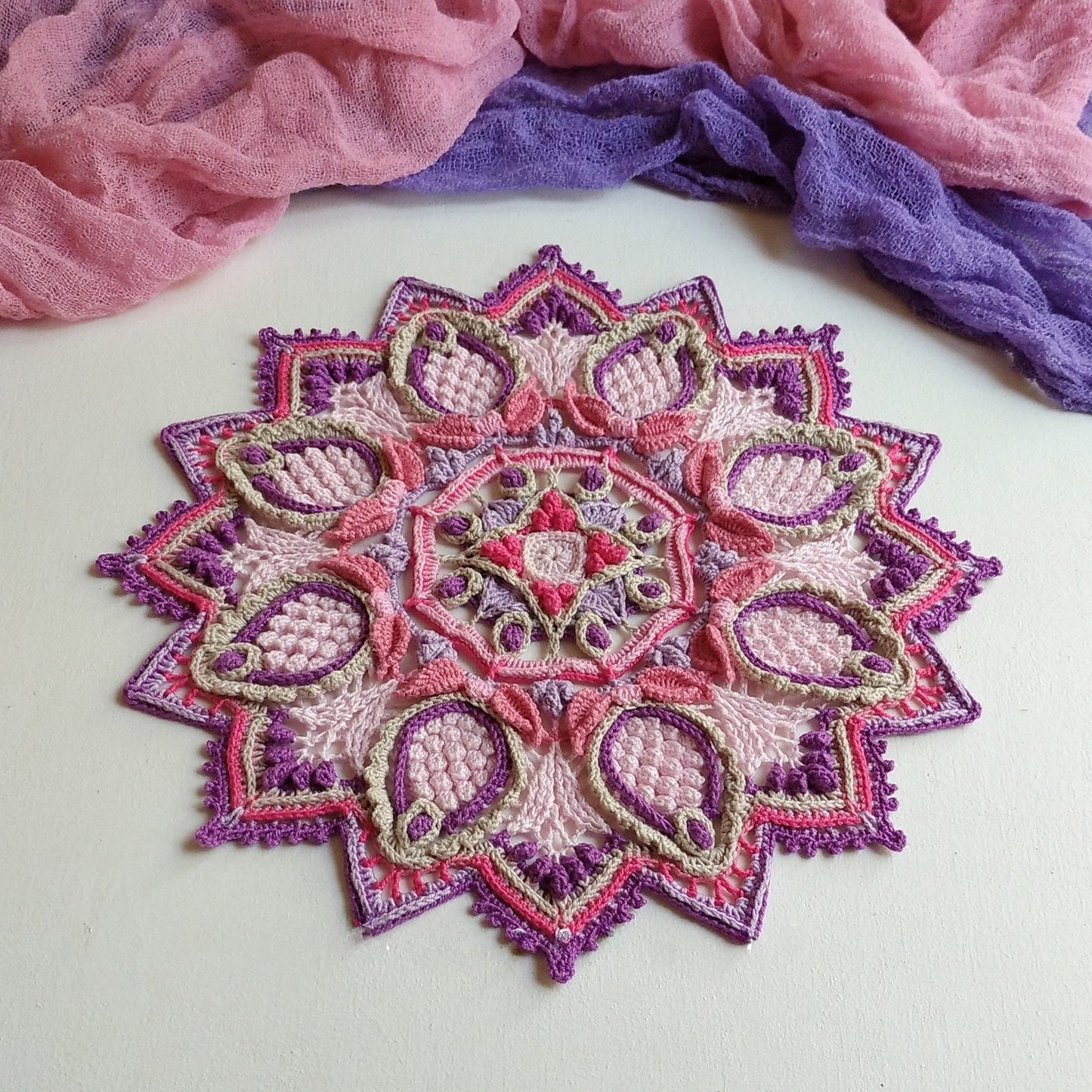 Doily Amethyst Mandala Crochet Pattern