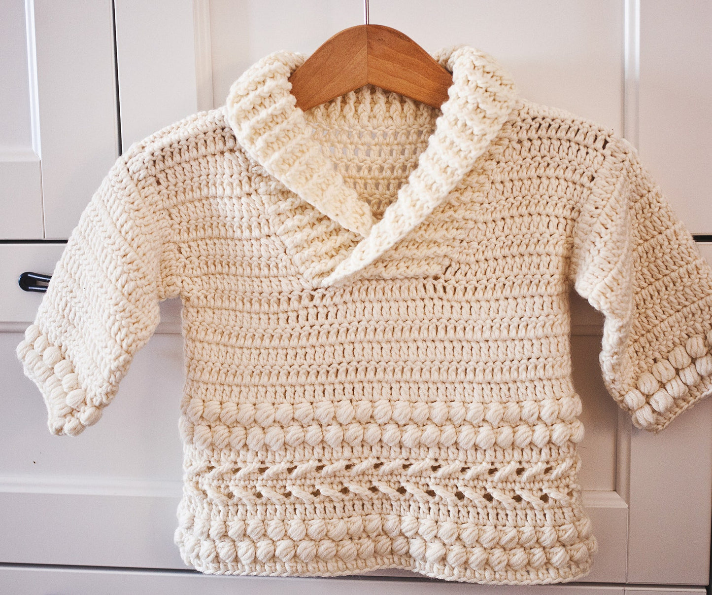 Shawl Collar Sweater Crochet Pattern