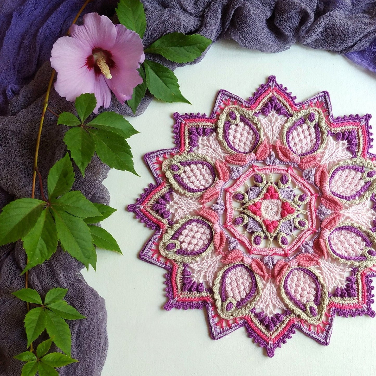 Doily Amethyst Mandala Crochet Pattern