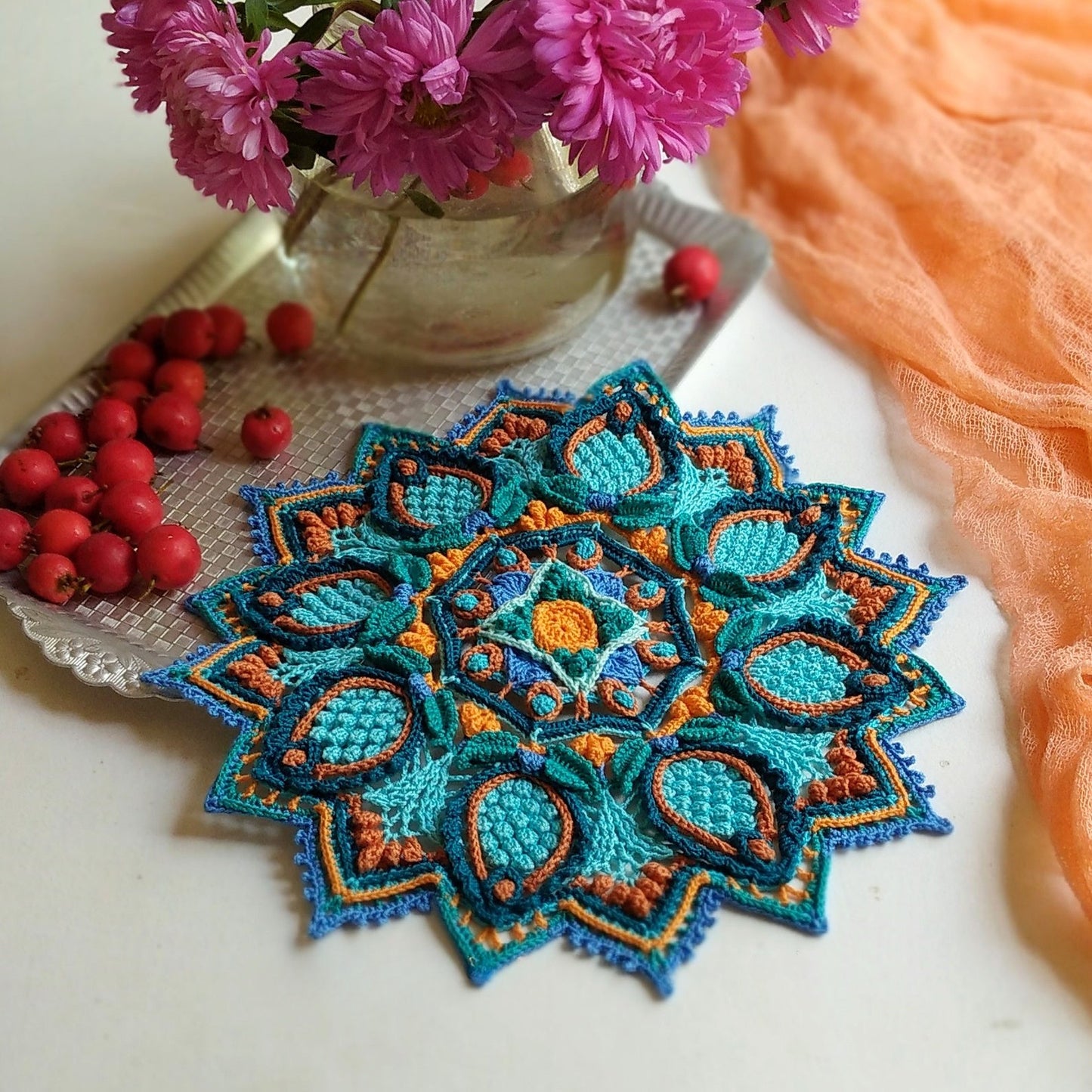 Doily Amethyst Mandala Crochet Pattern