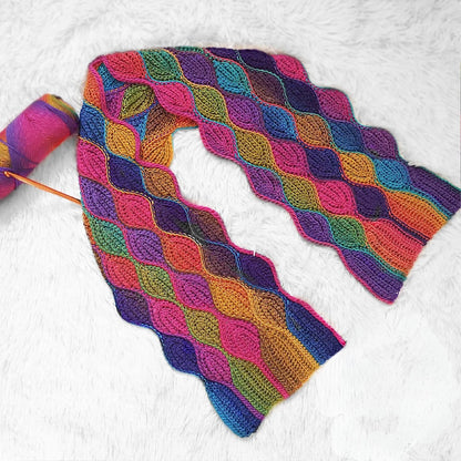 ASPEN Leaves Knit-Look Scarf Crochet Pattern