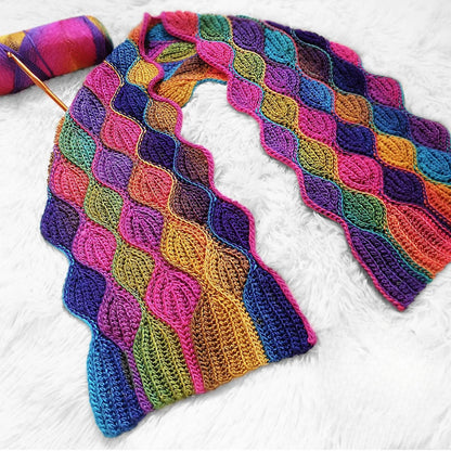 ASPEN Leaves Knit-Look Scarf Crochet Pattern