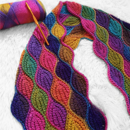 ASPEN Leaves Knit-Look Scarf Crochet Pattern
