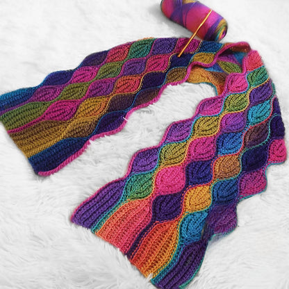 ASPEN Leaves Knit-Look Scarf Crochet Pattern