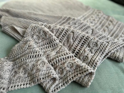 Asymmetrical Cable Shawl Knitting Pattern
