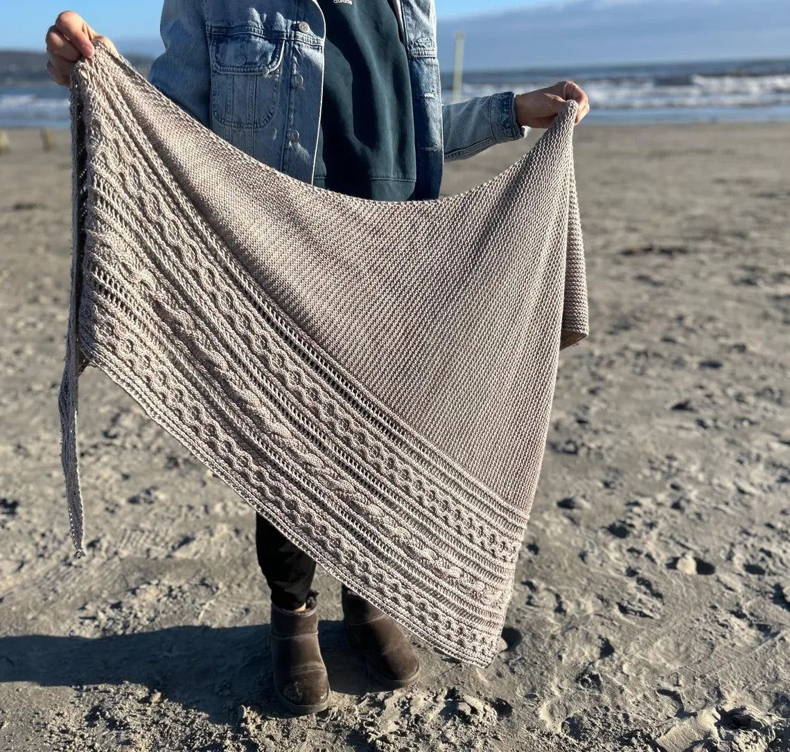 Asymmetrical Cable Shawl Knitting Pattern