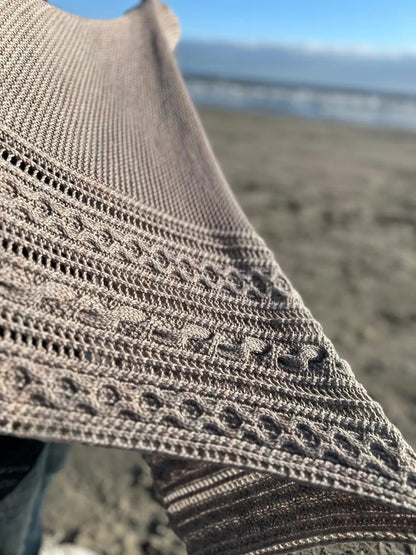 Asymmetrical Cable Shawl Knitting Pattern