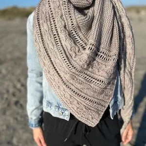 Asymmetrical Cable Shawl Knitting Pattern