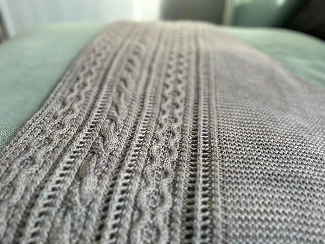 Asymmetrical Cable Shawl Knitting Pattern