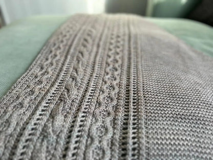 Asymmetrical Cable Shawl Knitting Pattern