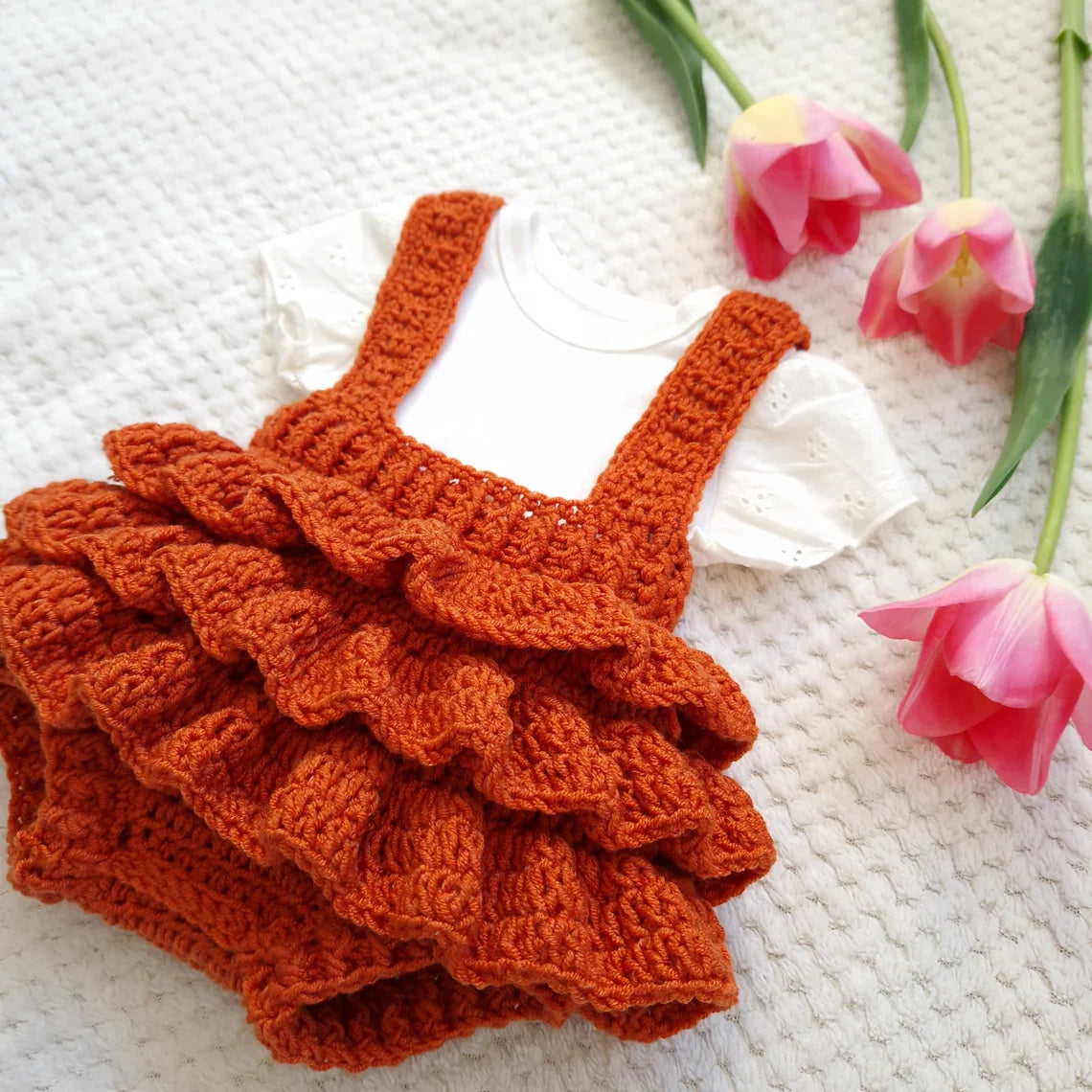 Ruffle Baby Romper Crochet Pattern