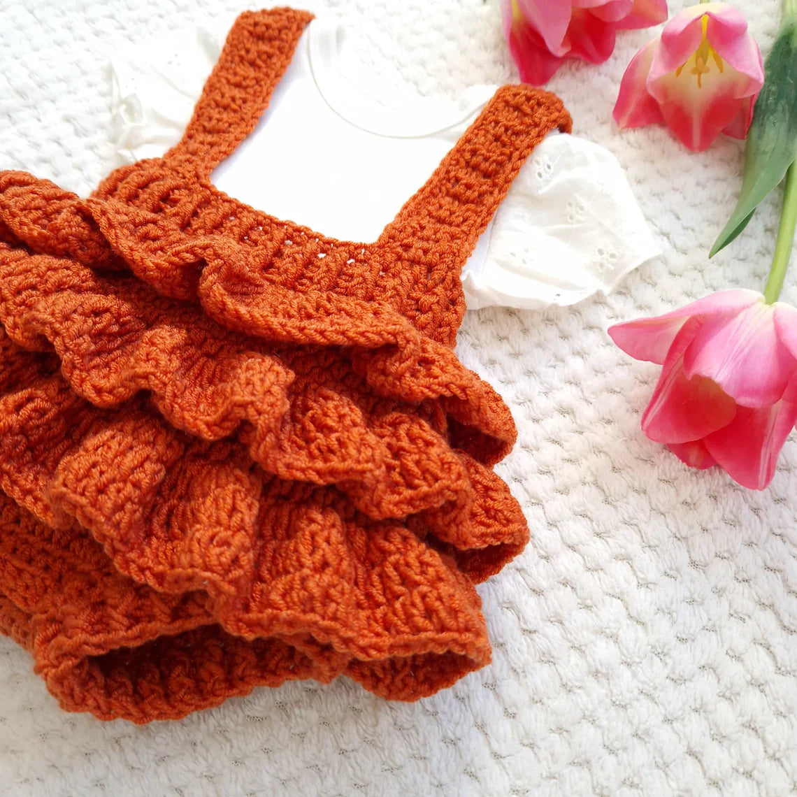Ruffle Baby Romper Crochet Pattern