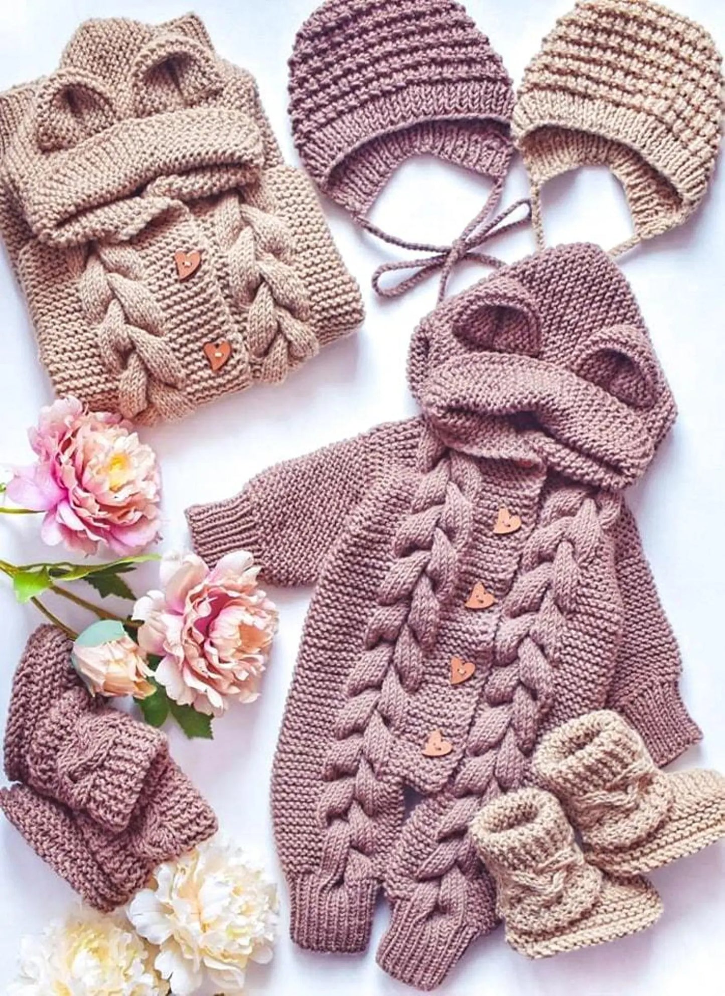 Cozy Baby Cable Set Knitting Pattern