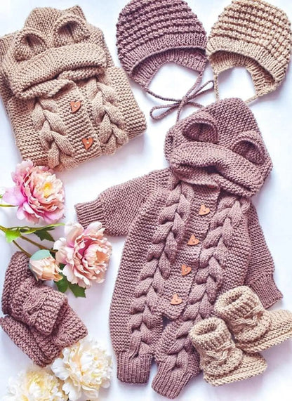 Cozy Baby Cable Set Knitting Pattern