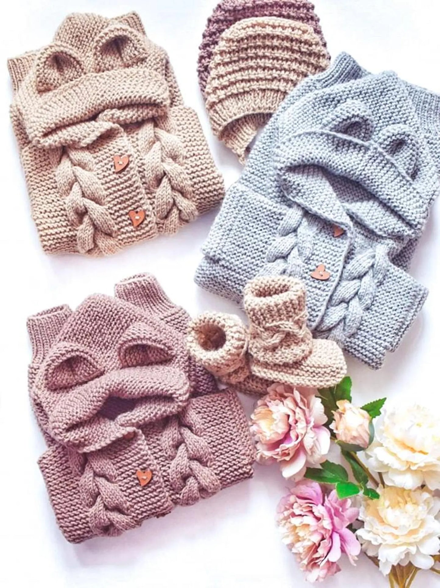 Cozy Baby Cable Set Knitting Pattern