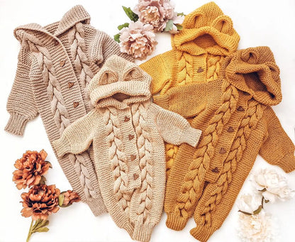 Cozy Baby Cable Set Knitting Pattern