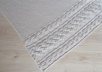Becca Asymmetrical cables Shawl Knitting Pattern
