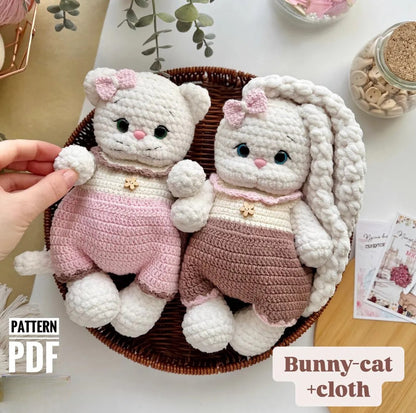 Plush Bunny & Cat Crochet Pattern