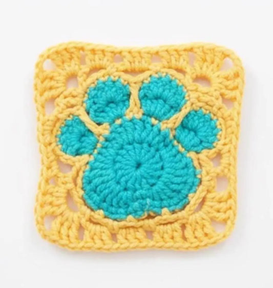 Cat Paw Granny Square Crochet Pattern