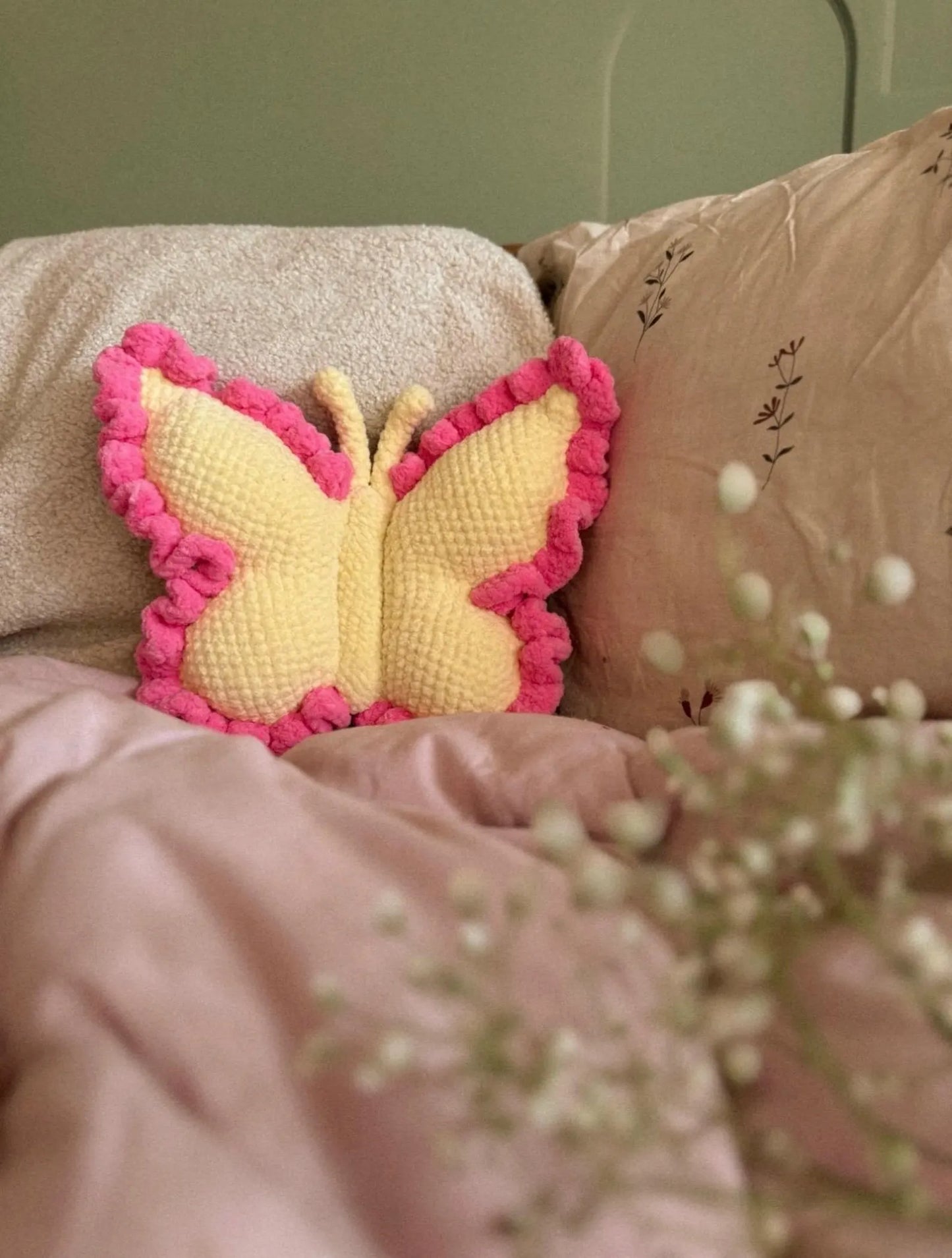 Plush Butterfly Pillow Crochet Pattern