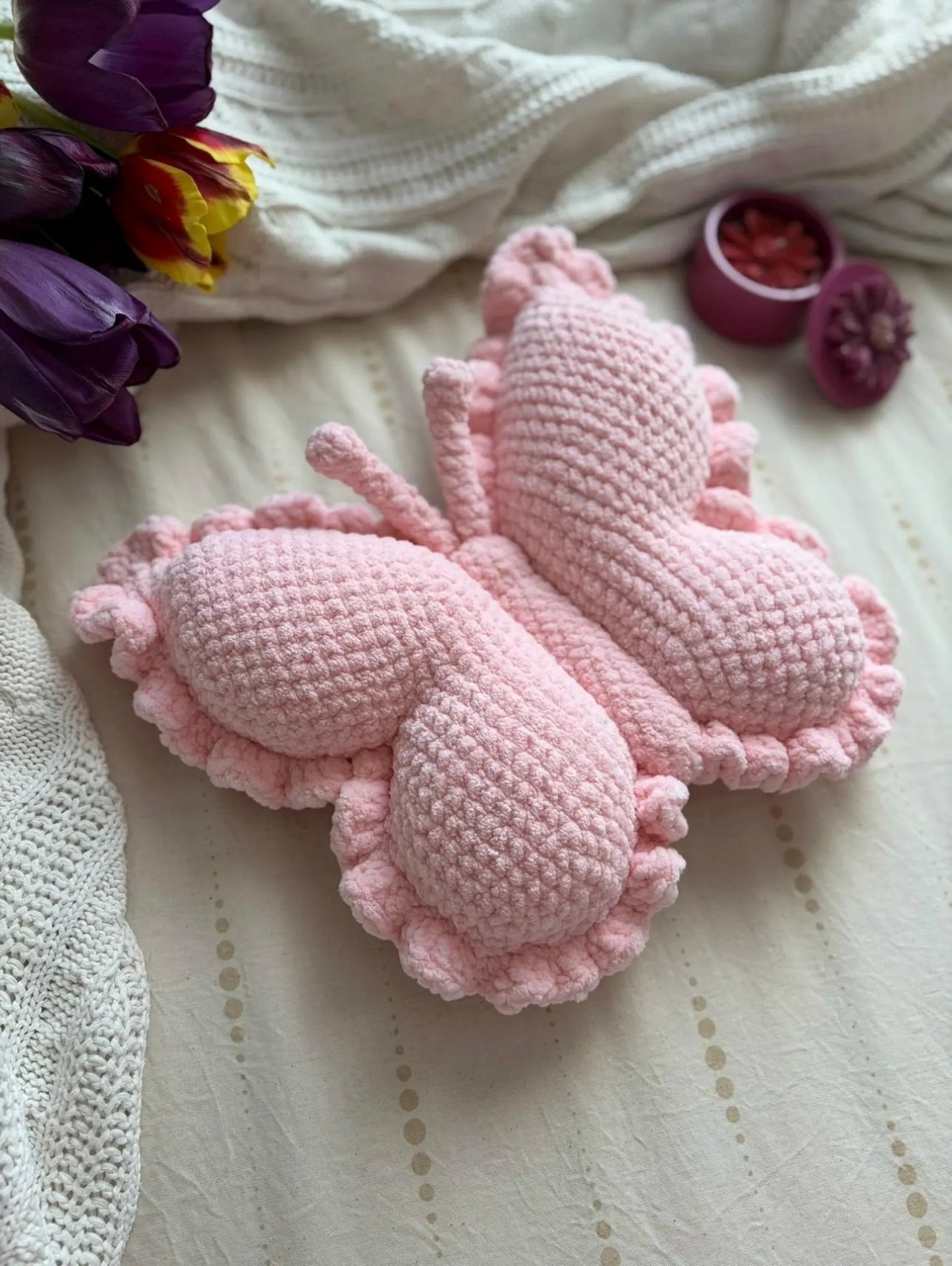 Plush Butterfly Pillow Crochet Pattern