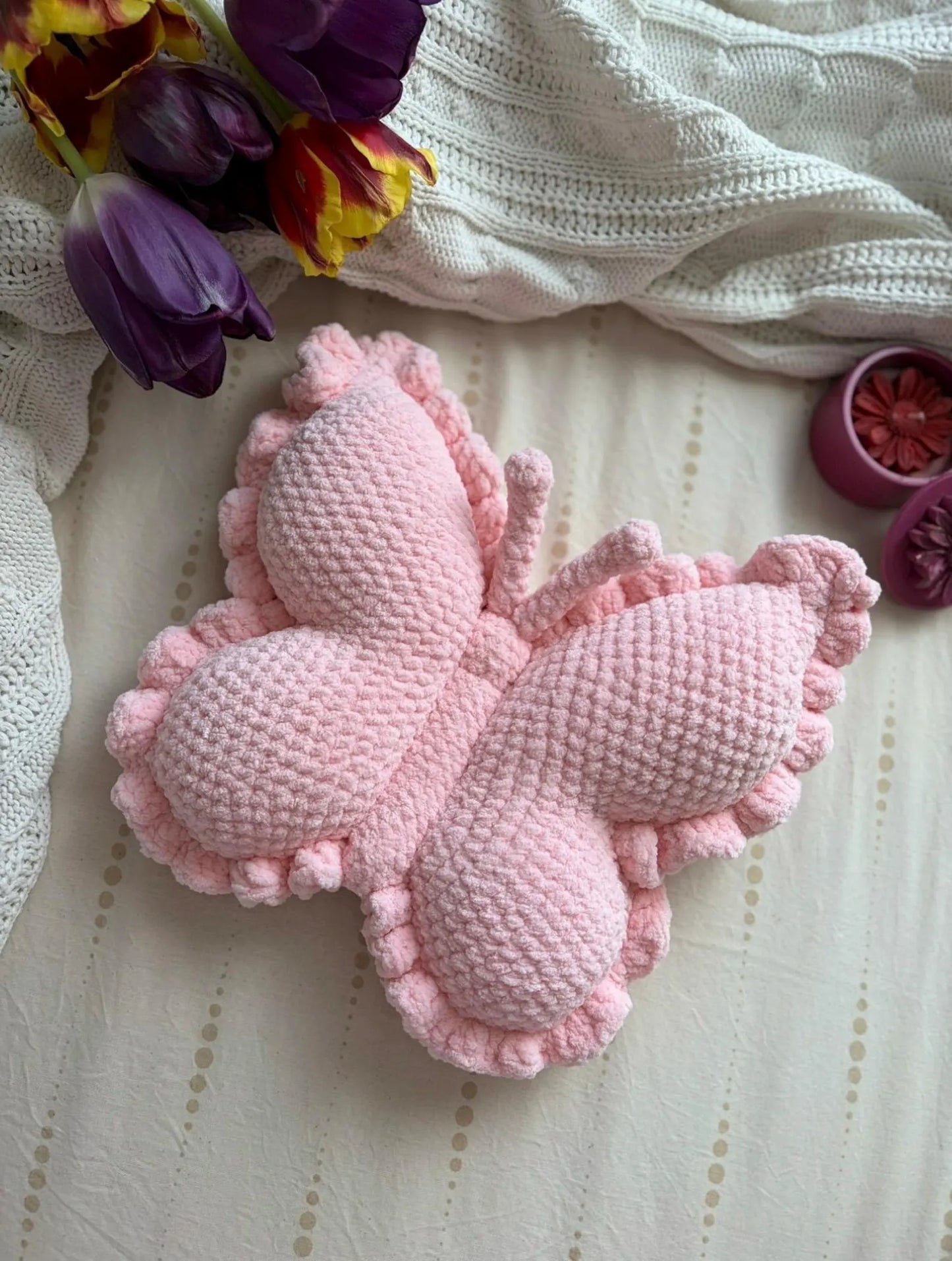 Plush Butterfly Pillow Crochet Pattern