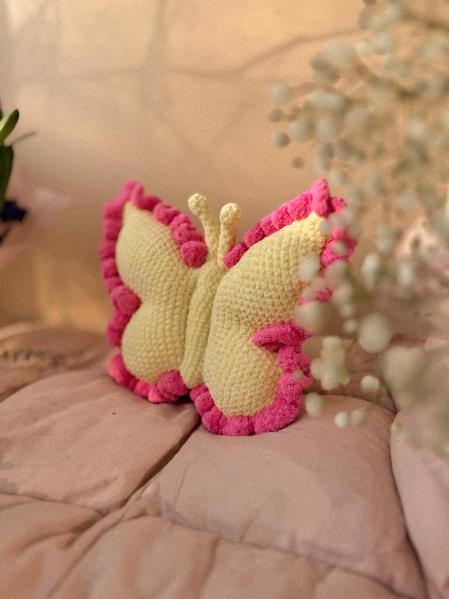 Plush Butterfly Pillow Crochet Pattern