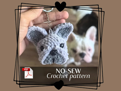 French Bulldog Keychain Crochet Pattern