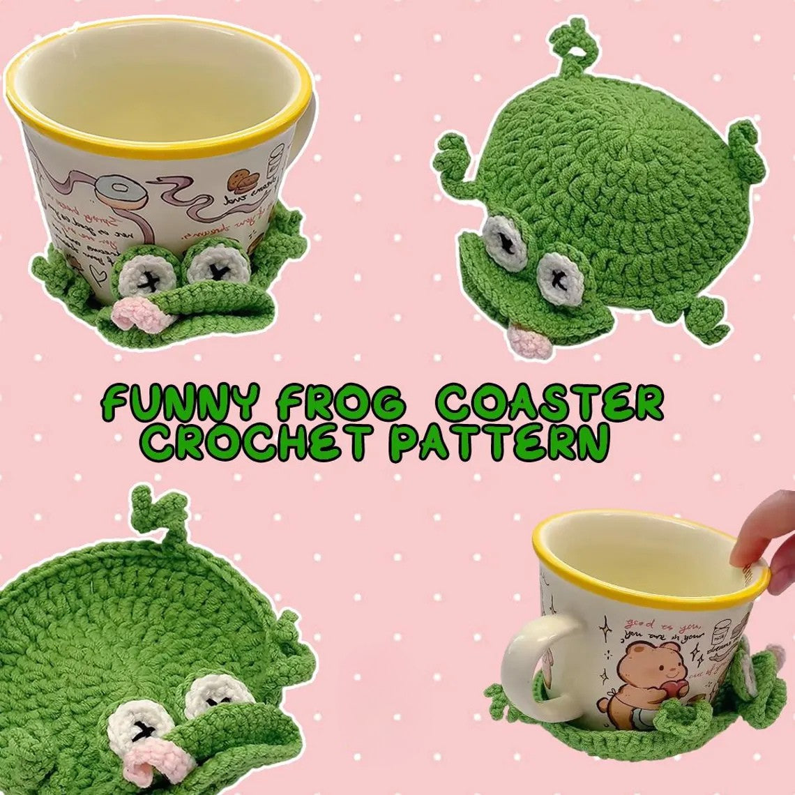Funny Frog Coaster Crochet Pattern